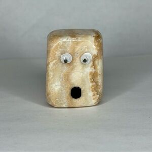 Gemstone Emoji Caribbean Calcite Smiley Face One of Kind Natural Stone Gift Bag